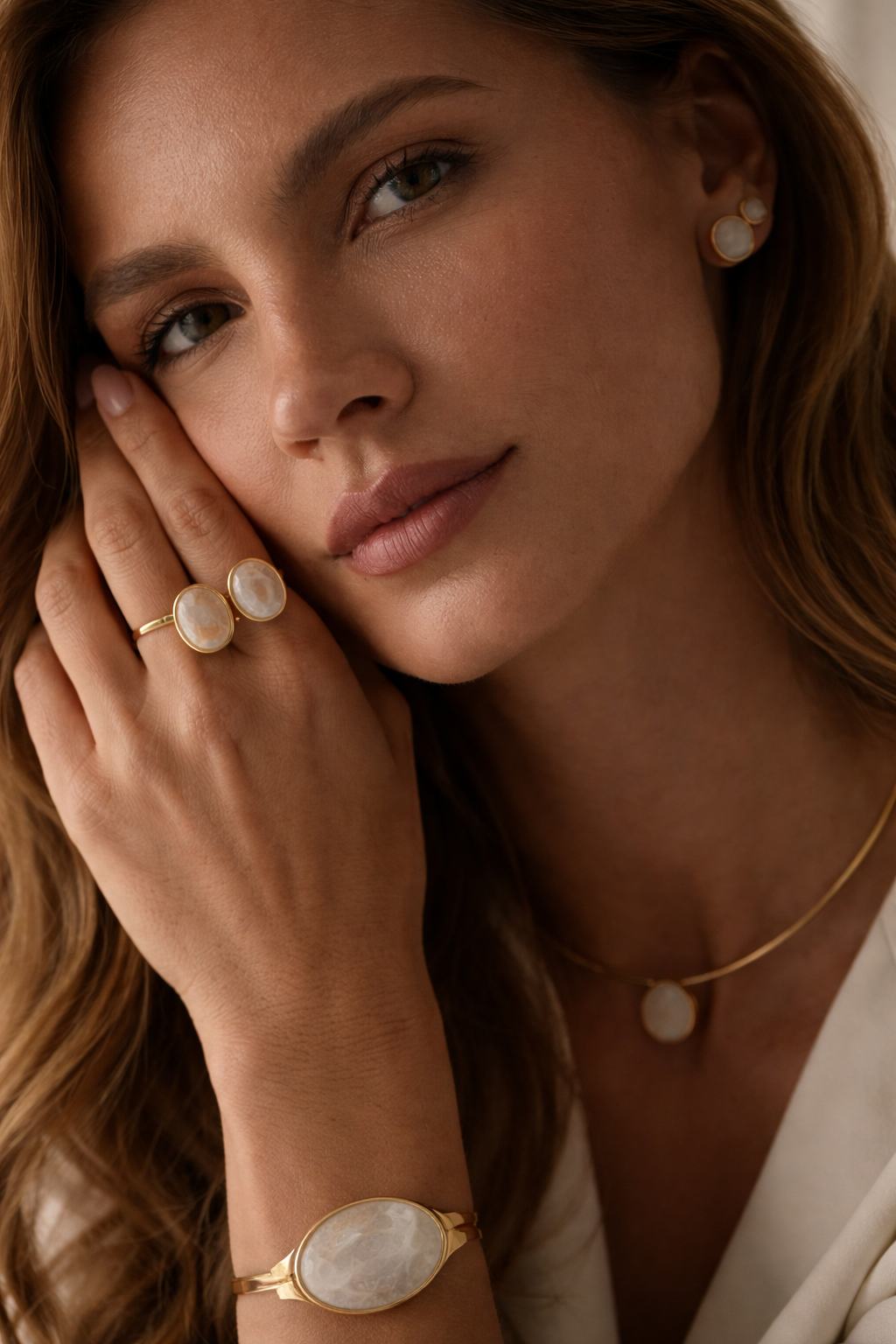 Anel Duplo Feldspato Nude