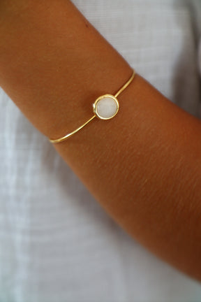 Bracelete Energia Quartzo Branco Leitoso