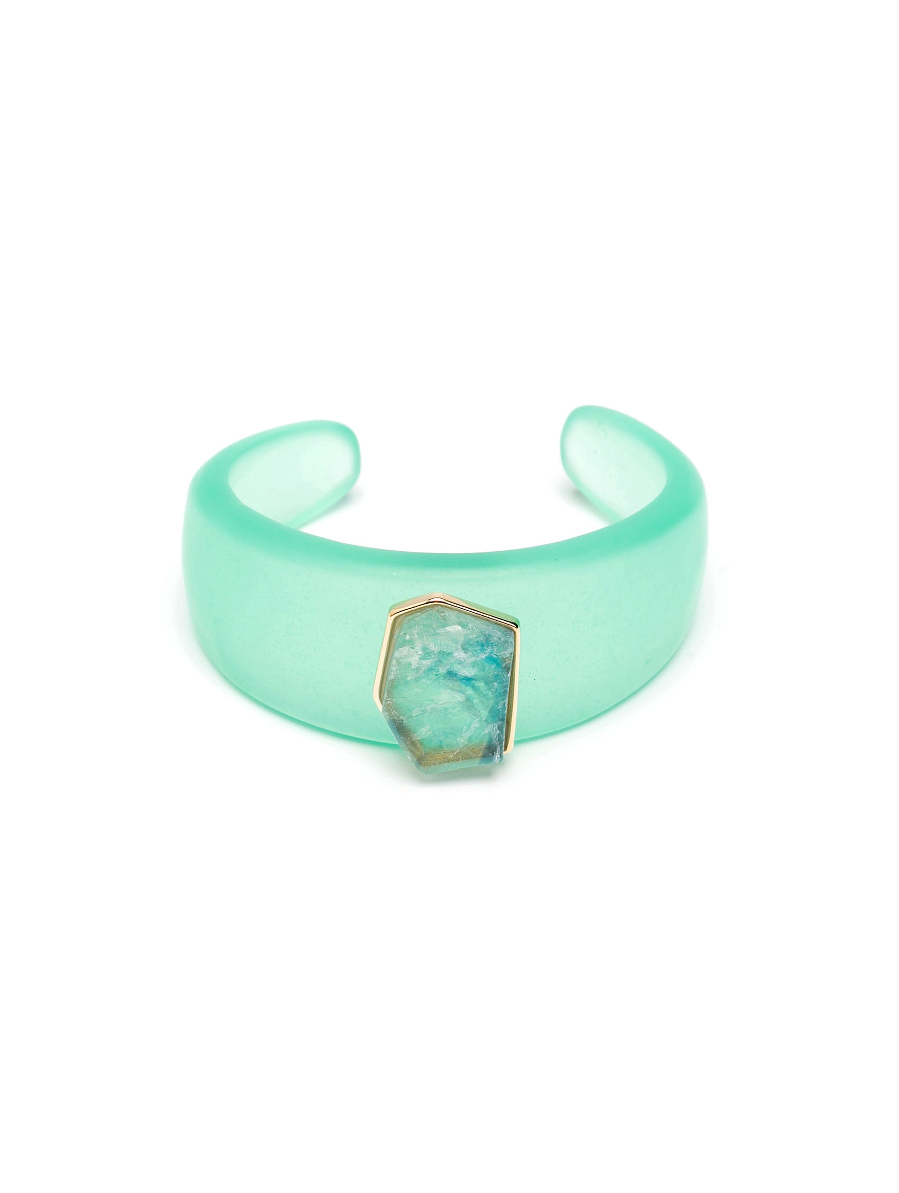 Bracelete Intensidade acetato verde com Fluorita