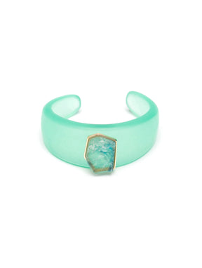 Bracelete Intensidade acetato verde com Fluorita