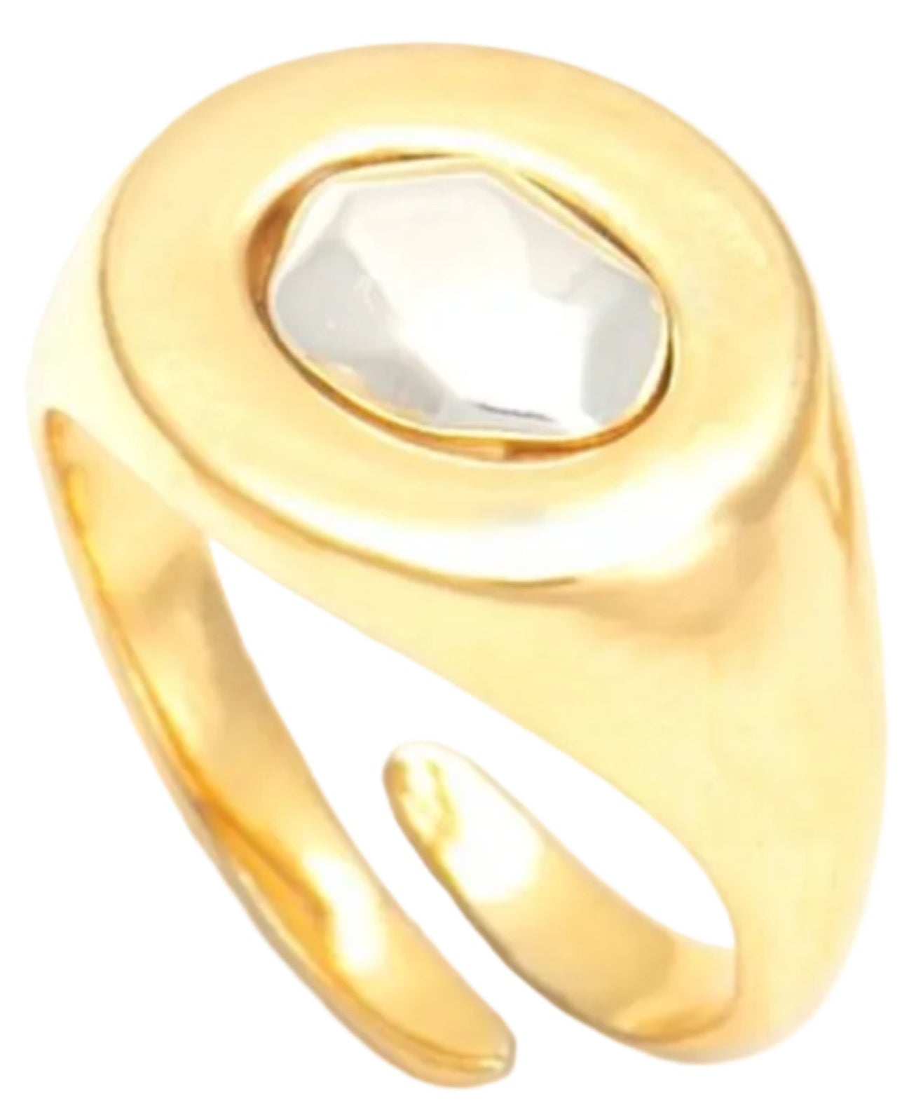 Anel Pinky Ring Verso Ouro Ajustável