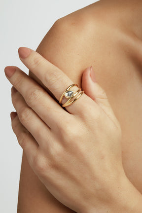 Anel Gota Verso Ouro