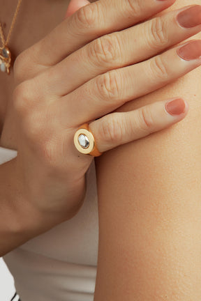 Anel Pinky Ring Verso Ouro
