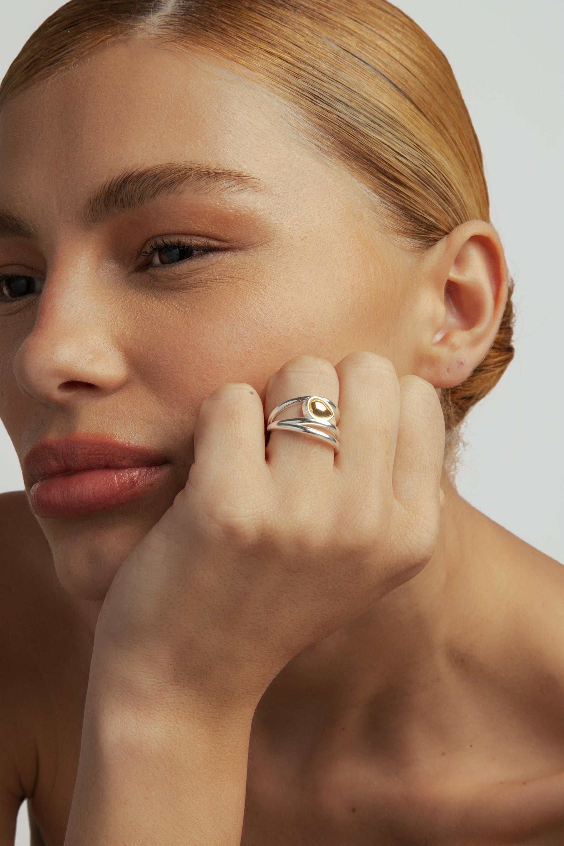 Anel Gota Verso Prata