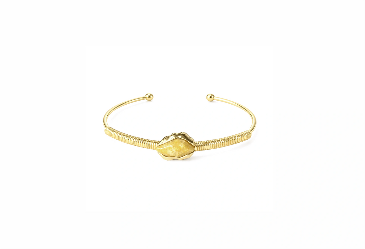 Bracelete Prisma Feldspato Amarelo