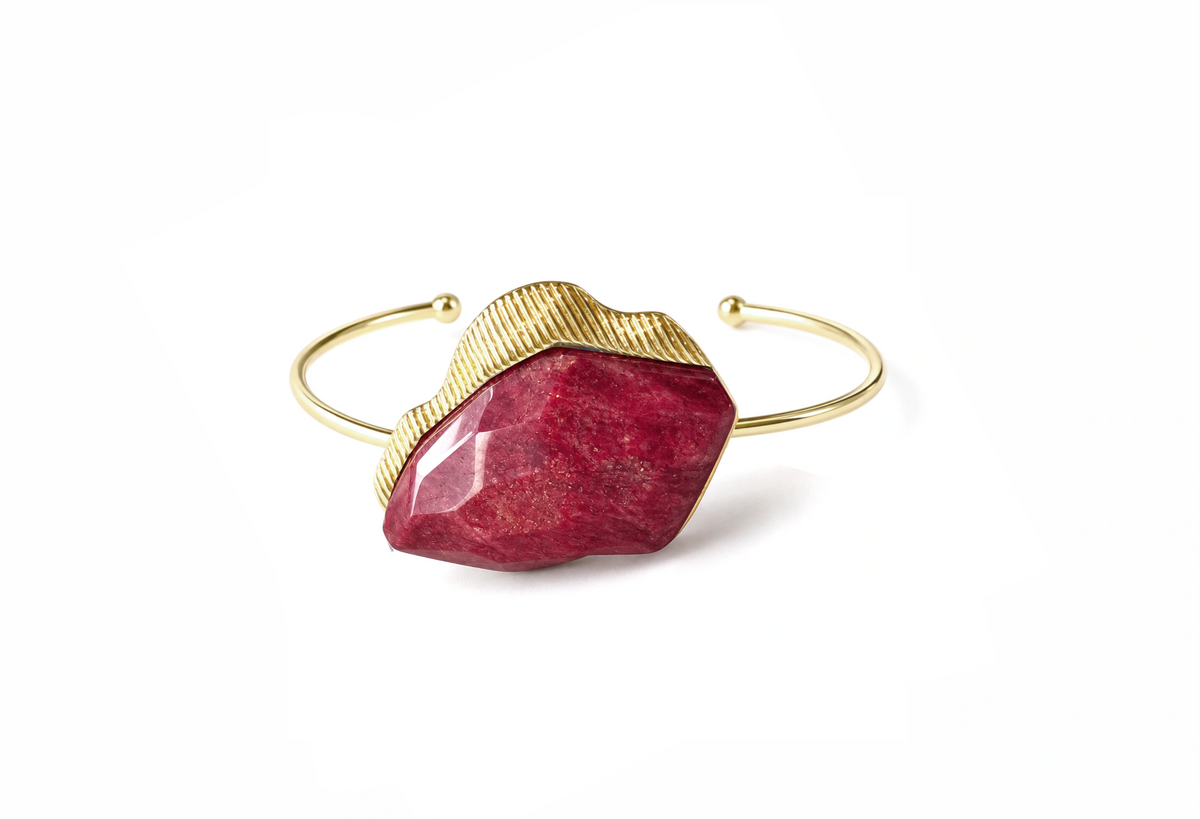 Maxi Bracelete Prisma Feldspato Vermelho