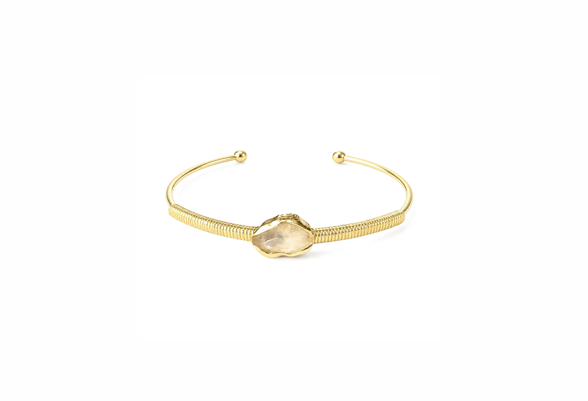 Bracelete Prisma Quartzo Rosa