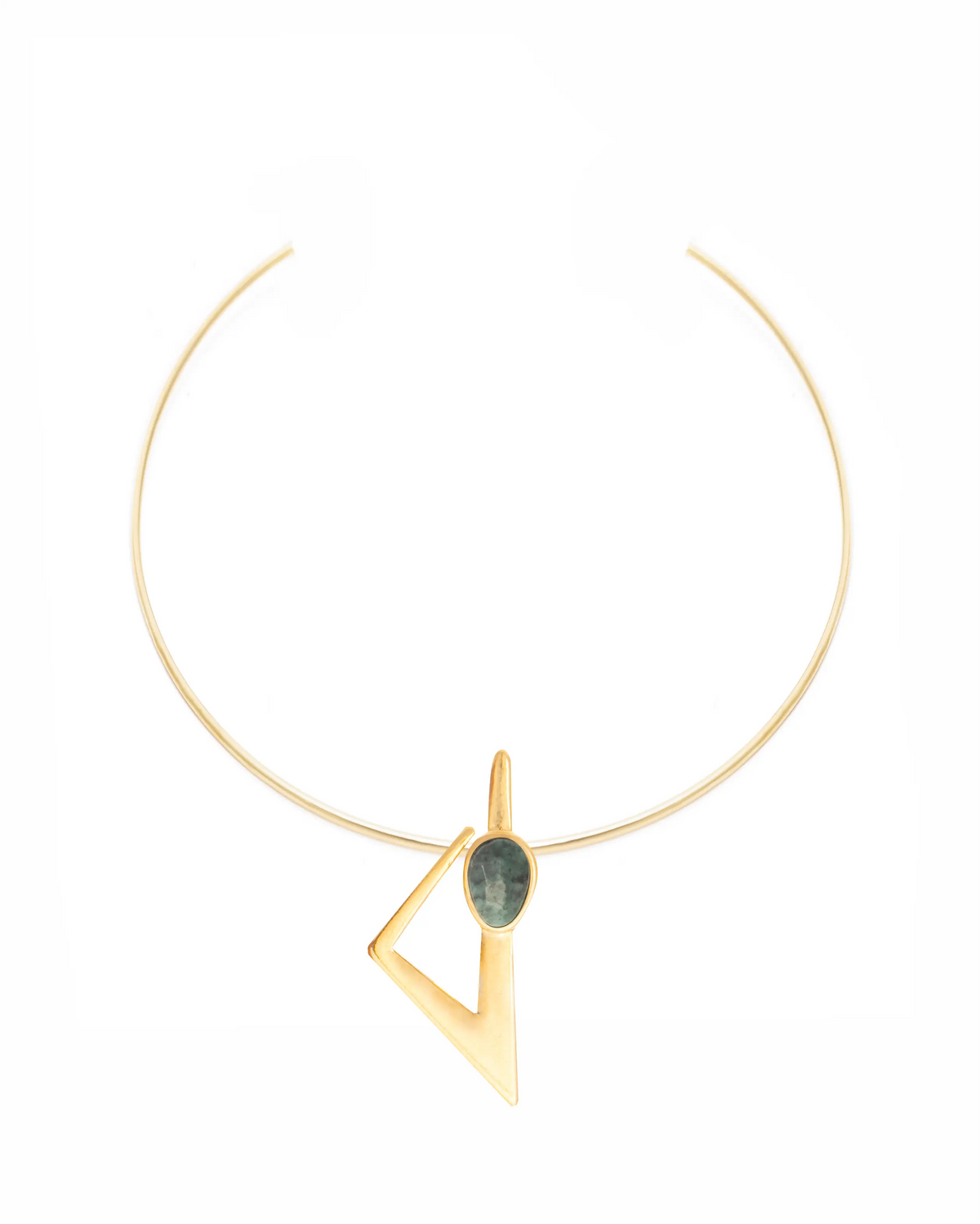 Colar Compasso Esmeralda Bruta 3 Em 1