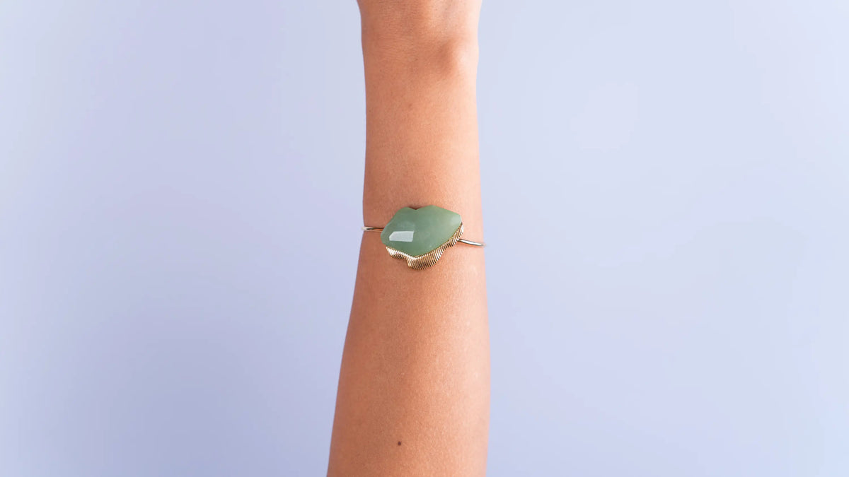 Maxi Bracelete Prisma Quartzo Verde