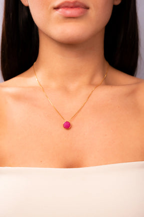 Colar Energia Redondo Agata Pink