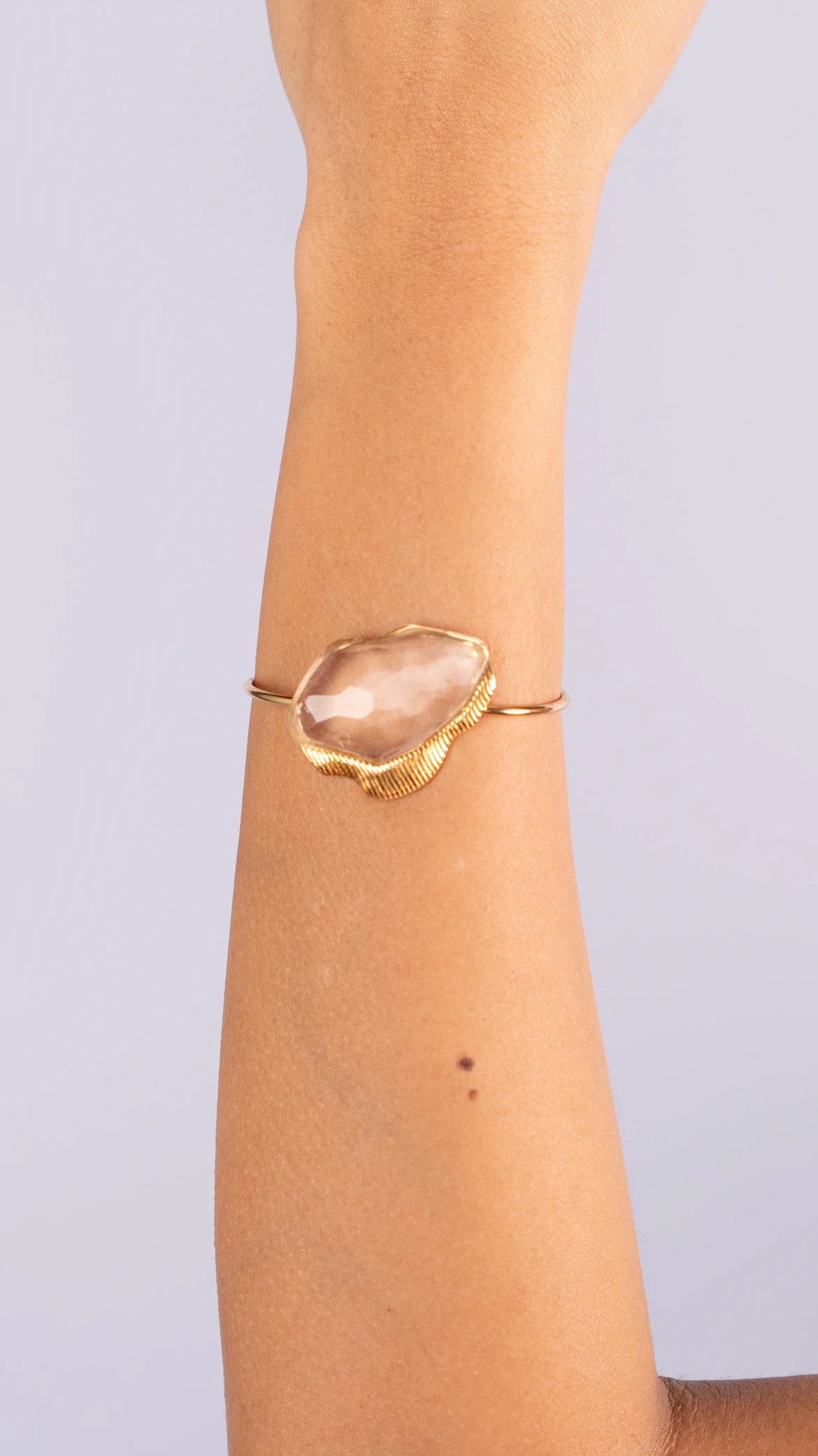 Maxi Bracelete Prisma Quartzo Cristal