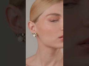 Brinco Earhook Para Sempre Em Mim Com Drusa e Madrepérola