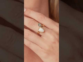 Anel Orla Ajustável Feldspato Nude e Drusa Titânio